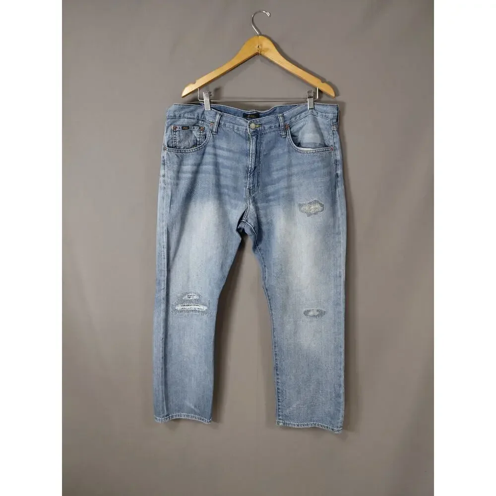 6IP9 Vintage Polo Ralph Lauren Stretch Training Jeans Men Straight Size 38X30